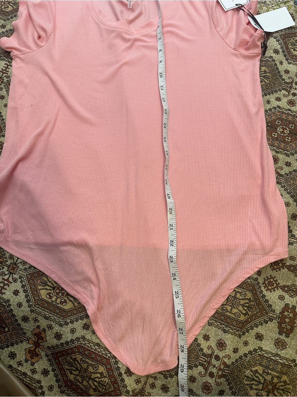 1. State Pink Ribbed Short Sleeve Tee - Picture 7 of 7